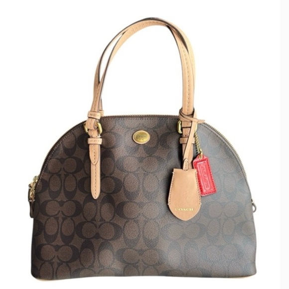 Coach Signature Peyton Cora Domed Satchel Bag - Picture 1 of 11